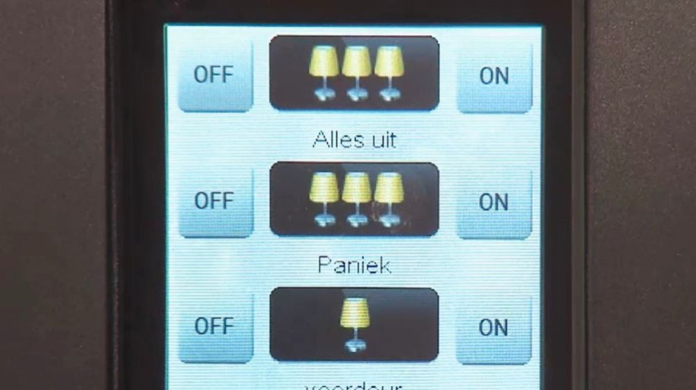 alarmfunctie PANIEK  eclairage effraction