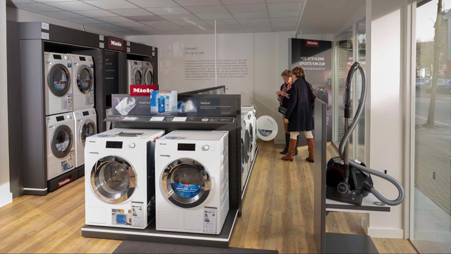 Afdeling wassen en drogen showroom Bigné