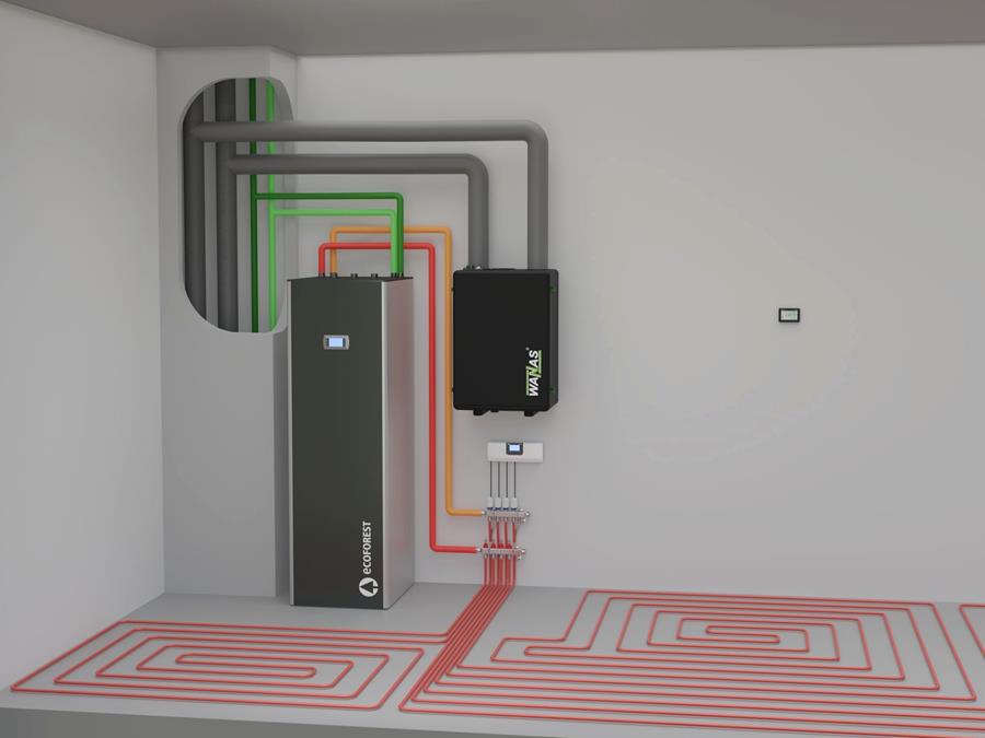 Opstelling van plug-and-play warmtepomp