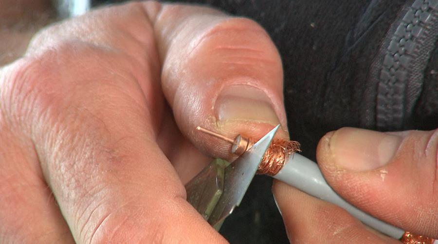 Doorsnede van een coaxkabel